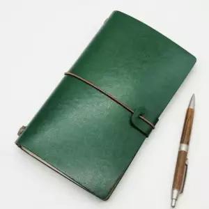 [문구] 부드러운 레트로 가죽 수첩 메모장 그린