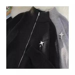 코아픽샵 남자 키작남 집업 니트 찢어진 더블 카디건 봄 꾹1