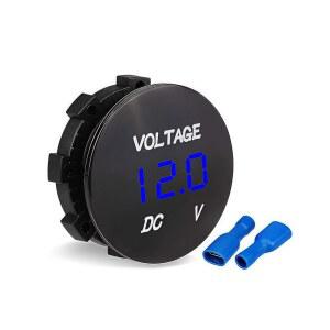 DC 12V 24V 디스플레이 자동차 교체용 전압계 게이지 디지털 방수 미니 배터리 모니터 표시기 파란색