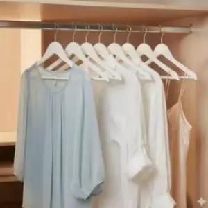 [생활] 옷걸이 논슬립 여성용 원목 화이트