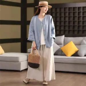 타노스여자 데일리룩 자켓 린넨마 봄 수입 린넨 코트 싱글 아우터 루즈핏 상의 KUK1