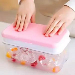 대용량얼음보관 32구 원터치 얼음트레이 대용량 얼음틀 아이스 보관통