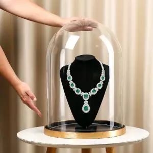 대형 유리돔 디스플레이 쥬얼리 소품 받침대 금속 투명 전시 장미 디스플레 부케