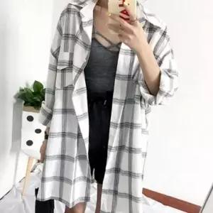 [SBD] 여자 포인트 긴팔셔츠 패턴 체크 클래식 격자