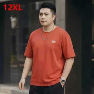 빅사이즈 반팔 셔츠 남성용 오버사이즈 코튼-린넨 티셔츠 여름 스타일 루즈 캐주얼 170kg의 큰 체형 및 키