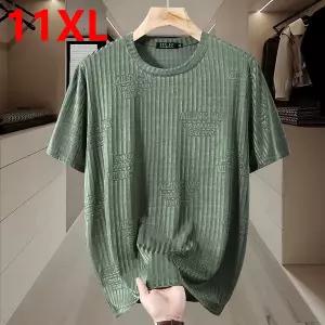 빅사이즈 반팔 셔츠  여름 플러스 사이즈 남성 티셔츠 루즈핏 의류 과체중 기본 170kg 11xl