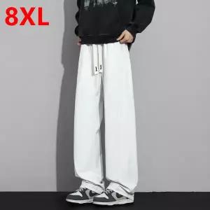 빅사이즈 반팔 셔츠 남성 캐주얼 바지 오버사이즈 플러스 사이즈 루즈핏 가을 청 대비색 스티치 150kg 8XL/