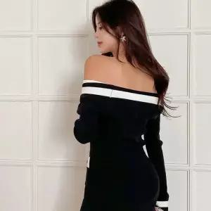 손오천 여성 니트 원피스 치마 데일리룩 가을옷 오프숄더 힙업 KUK3