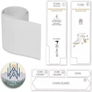 와일더와일드 자전거 포크 및 체인스테이 프로텍터 - 고충격 투명 비닐 랩 4 x36 프레임 MTN 가드 헬리콥터
