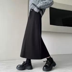 팔콘 여사친 스커트 치마 니트 모직 빈티지 봄가을 맏언니 정장 A라인 KKE3