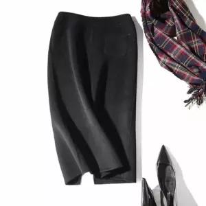 팔콘 스커트 치마 모직 여사친 여성용 정장 우아한 키작 양면 랩 무드 KKE1