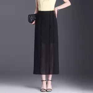 EAMT 여사친 스커트 하계 오피스룩 허리 일자 원턱 트임 밴딩 H라인 힙색 EUNG2