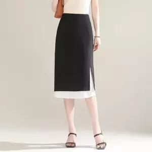 EAMT 여친 스커트 여름 페이크 슬림핏 일자 원턱 트임 H라인 힙업 EUNG2