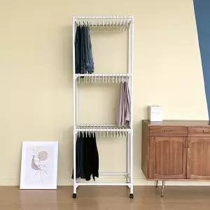 철제 이동형 3단 바지행거 조립식 대용량