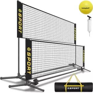 고무 배구공 펌프 휴대용 가방이 포함된 Furypiont 10 FT 미니 배구 네트 장비 세트 테니스 배드민턴 축구