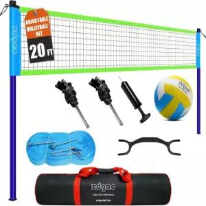 야외 휴대용 배구 네트 시스템 - 뒷마당 해변 잔디밭을 위한 부드러운 배구공 펌프 해머 경계선 캐리백으로