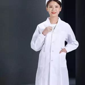 MOA 여성 위생 가운 실험복 긴팔 방진복 작업복 유니폼