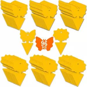 96PCS 초파리 끈적끈적한 덫 실내외 식물을 위한 벌레 주방 및 실외