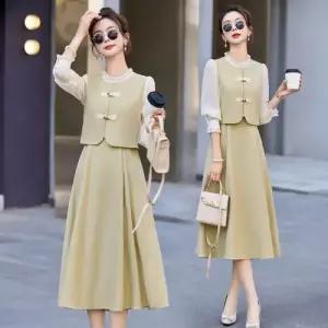 앤트맨 원피스 여친 투피스 바캉스 스타일 프렌치 긴팔 봄가을 OPH1