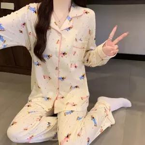 봄 가을 MN 커플 잠옷세트 러블리 파자마 긴팔 세트 학생 캐릭터 OOTD3