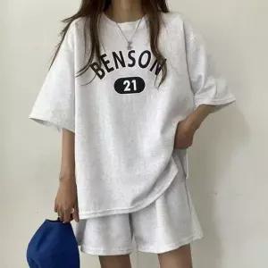 여성 반팔 상하의 트레이닝 데일리 편안한 데님 원피스 뷔스티에