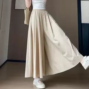 여성 쿨링 롱와이드 플레어 치마바지 4color / 여름 체형커버 밴딩 와이드 치마바지