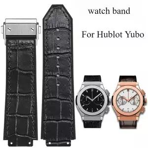시계줄 호환 Hublot Yubo Big Bang 소가죽 시계 스트랩 남성용 클래식 퓨전 실리콘 방한 19x26mm