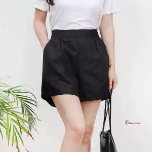 여성 뒷밴딩 캐주얼 A라인 팬츠 반바지 린넨 코튼ijk484