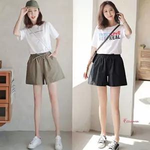 허리밴딩 린넨 면 반바지 시원한 리본 포인트 가볍고 면반바지abc898