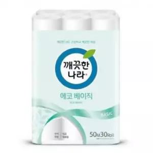 깨끗한나라 화장지 에코베이직 2겹 50m 30롤 x 1팩