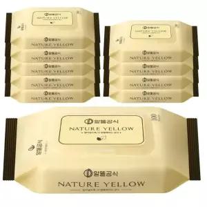 알뜰공식 네이처 옐로우 물티슈 캡형 100매 10개