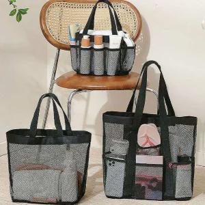 더커진 비치 물놀이 망사백 그물망사 물빠짐 목욕가방abc250