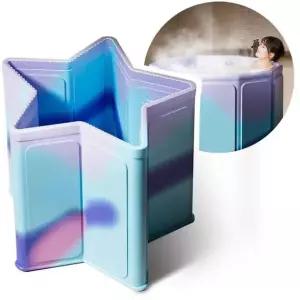 접이식 욕조 덮개형 그라데이션 블루 이동식욕조 간이반신욕조