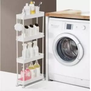 [생활] 세탁실 트레이 틈새 정리함 트롤리 4단 수납장 이동식