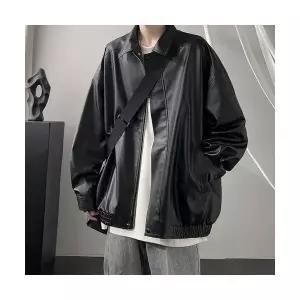 크리링 남친 빈티지 춘추 캐주얼 잠바 블루종 항공 가죽 자켓 PU 칼라 재킷 KKE3