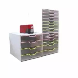 [문구] 서류 정리함 투명 4단 문서 보관함 책상 정리용품 문구 정리박스