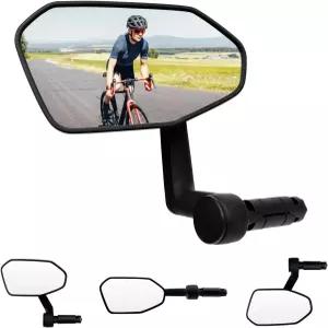 호미웨이 바이크 미러 조절식 핸들바 마운트 스크래치 방지 HD 유리 렌즈 대형 엔드 리어 뷰 전기 자전거