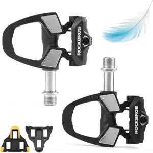 록브로스 SPD-SL 호환 로드 바이크 페달 - 탄소 섬유 복합재 9/16 티타늄 스핀들 및 밀봉 베어링이 포함된
