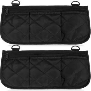 2팩 휠체어 사이드백 컵 홀더가 있는 워커백 방수 팔걸이 파우치 보관 정리 가방 대부분의 노인 포켓