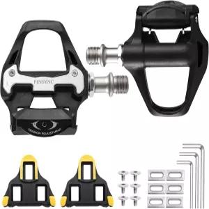 SPD SL 페달 9/16인치 로드 바이크 밀폐 베어링 및 시스템과 호환되는 클리츠 세트가 있는 나일론 클립리스