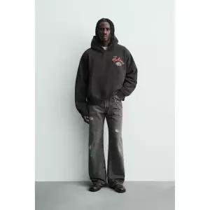 zara 자라 POST MALONE 그래픽 후드 스웨트셔츠 - 블랙170103