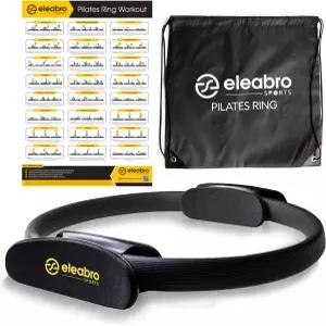 엘레브로 스포츠 14인치 필라테스 링 서클 - 매직 A1 사이즈 운동 포스터 허벅지 안쪽 부드러운 손잡이가