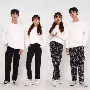 겨울잠옷 남자 기모 겨울 방한 융털 밴딩 바지 일반/빅사이즈