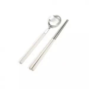 올비아 수저세트 스텐 수저 젓가락 숟가락 크림 1P