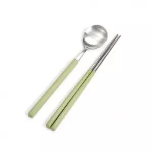 올비아 수저세트 스텐 수저 젓가락 숟가락 올리브 1P