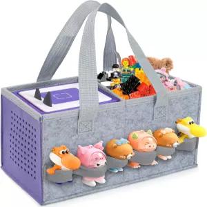 토니박스 스타터 세트 및 피규어용 IBVIVIC 휴대용 케이스 2 액세서리용 손잡이가 있는 여행용 펠트 천