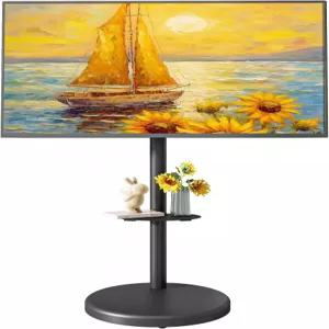 37-86인치 TV용 높이 조절 가능한 롤링 스탠드 최대 110파운드 세로부터 가로까지 선반 VESA