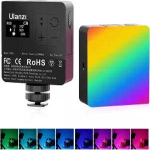 ULANZI VL49 Pro RGB 비디오 라이트 미니 충전식 LED 카메라 360 풀 컬러 휴대용 2500-9000K 디밍 가능