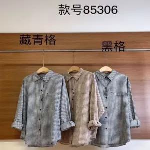 스파이더맨 여성 가을 긴팔 칼라 셔츠 톱 체크 OPH3