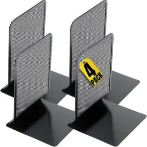 1InThe Office 북엔드 포 선반 메탈 메시 헤비 듀티 5.71인치 와이어 매트 블랙 각 2켤레